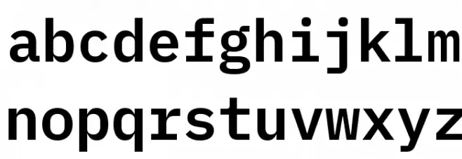 IBM Plex Mono SemiBold Caratteri MINUSCOLO