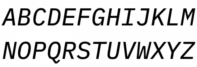 IBM Plex Mono Text Italic Fonte MAIÚSCULAS