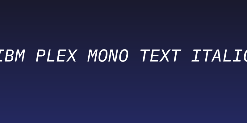 IBM Plex Mono Text Italic Social Header