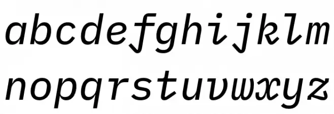 IBM Plex Mono Text Italic Fuentes MINÚSCULAS