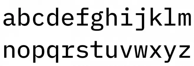 IBM Plex Mono Text Caratteri MINUSCOLO