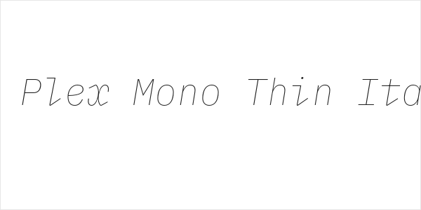 IBM Plex Mono Thin Italic Logo