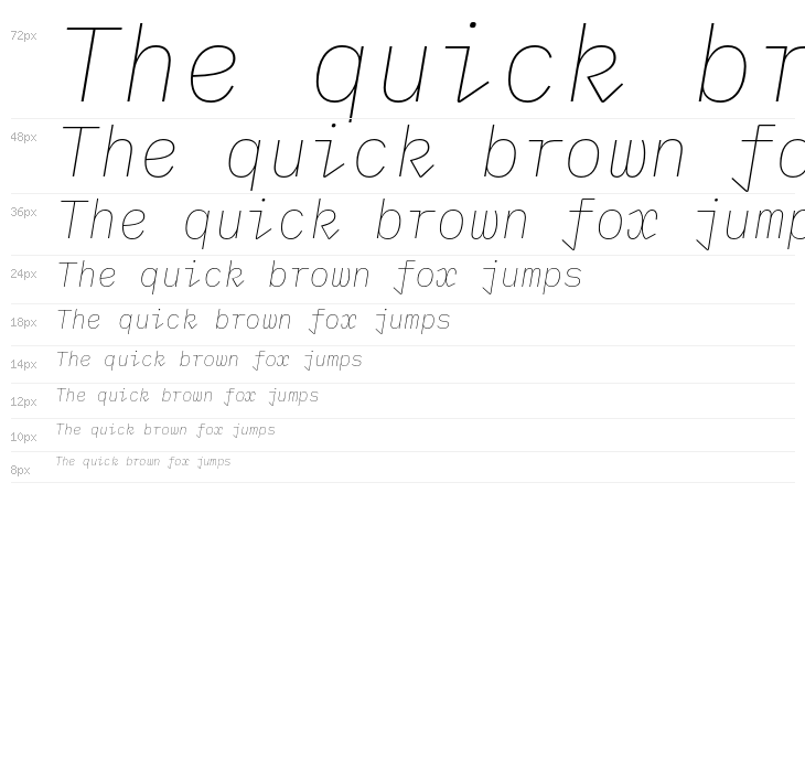 IBM Plex Mono Thin Italic Waterfall