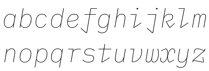 IBM Plex Mono Thin Italic Font LOWERCASE