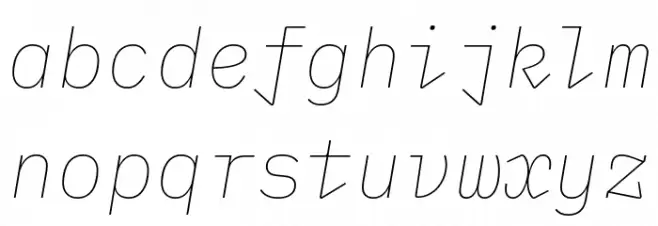 IBM Plex Mono Thin Italic Шрифта строчной