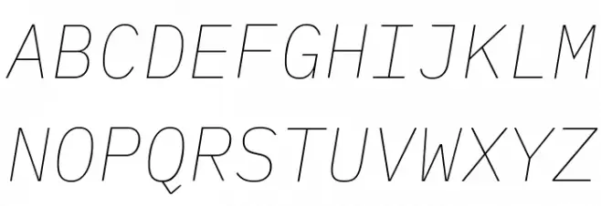 IBM Plex Mono Thin Italic Fonte MAIÚSCULAS