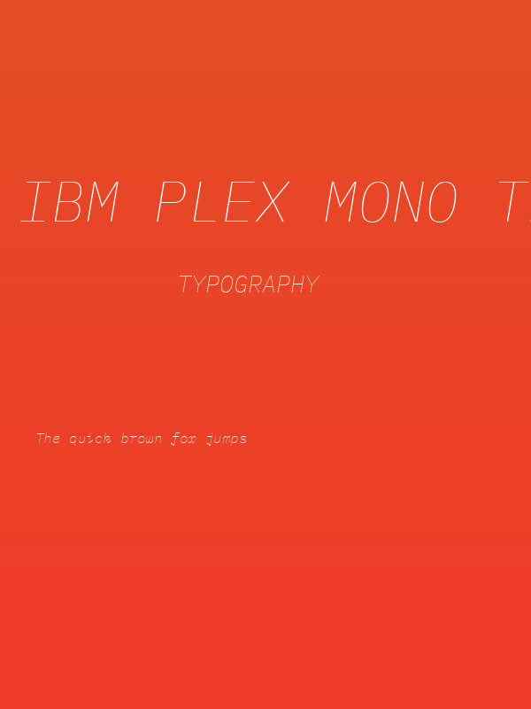 IBM Plex Mono Thin Italic Poster