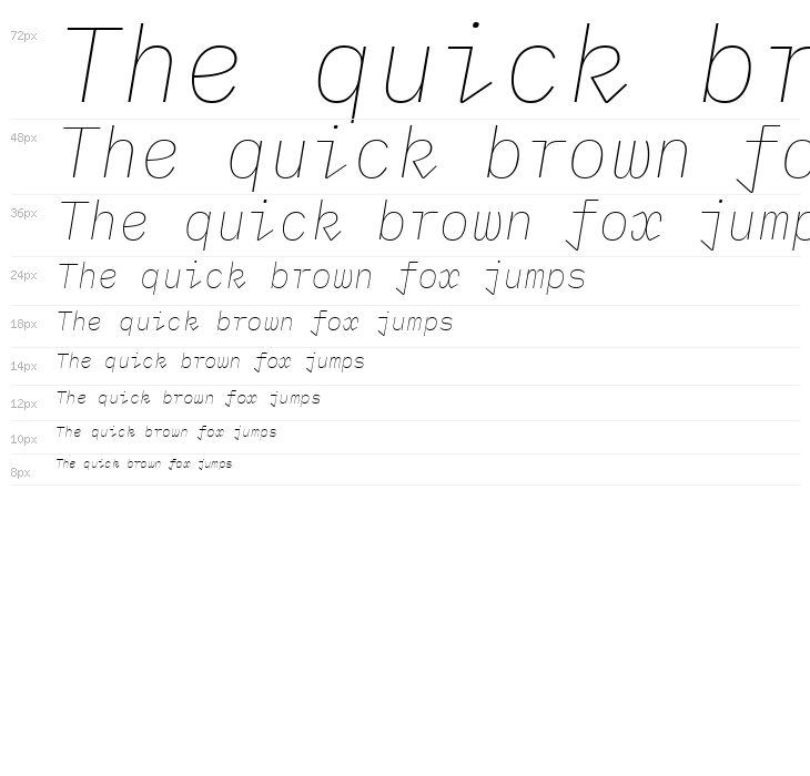 IBM Plex Mono Thin Italic Waterfall