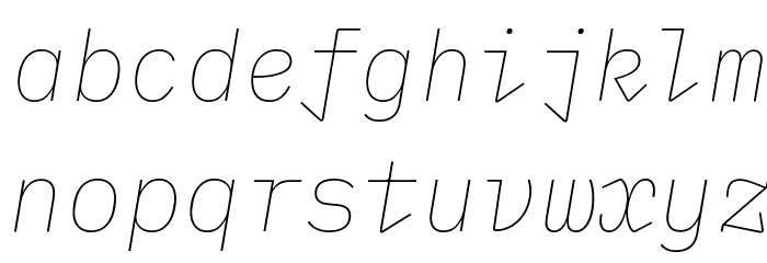 IBM Plex Mono Thin Italic Font LOWERCASE