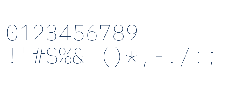 IBM Plex Mono Thin Other Characters