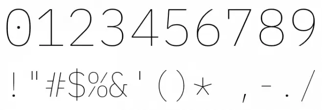 IBM Plex Mono Thin Font OTHER CHARS