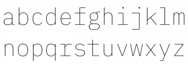 IBM Plex Mono Thin Font LOWERCASE