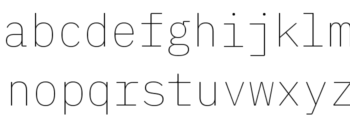 IBM Plex Mono Thin Font LOWERCASE