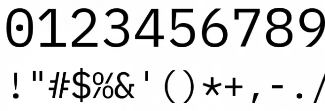 IBM Plex Mono Font OTHER CHARS