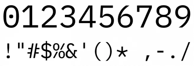 IBM Plex Mono Font OTHER CHARS