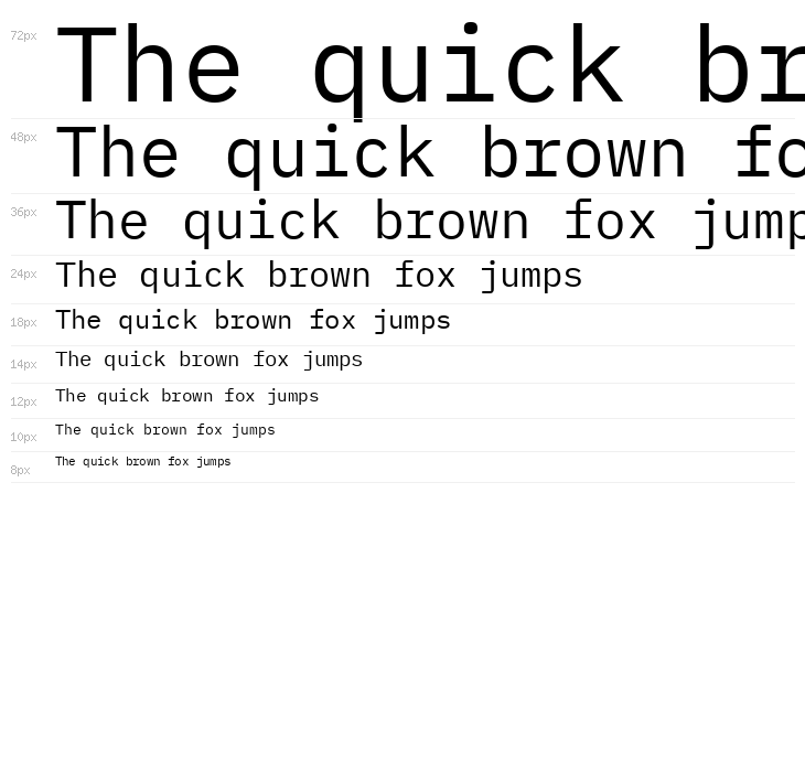 IBM Plex Mono Waterfall