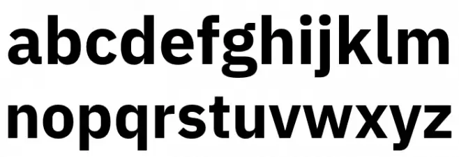IBM Plex Sans Bold Caratteri MINUSCOLO