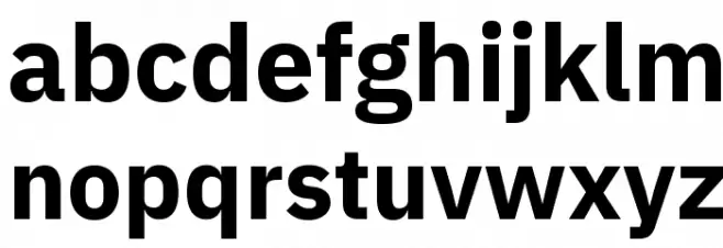 IBM Plex Sans Bold Caratteri MINUSCOLO