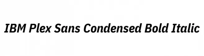 IBM Plex Sans Condensed Bold Italic  font caratteri gratis