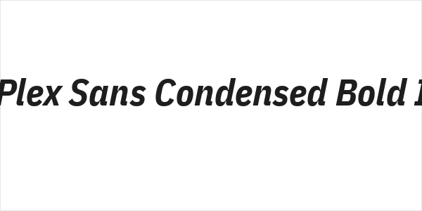 IBM Plex Sans Condensed Bold Italic Logo