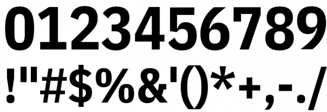 IBM Plex Sans Condensed Bold Font OTHER CHARS