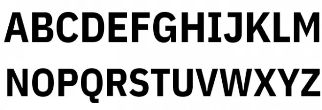 IBM Plex Sans Condensed Bold Caratteri MAIUSCOLE
