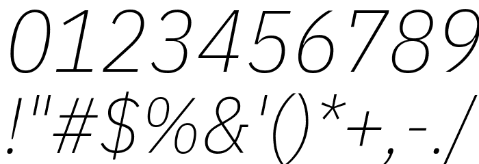 IBM Plex Sans Condensed ExtraLight Italic Font OTHER CHARS