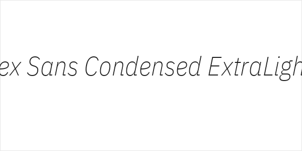 IBM Plex Sans Condensed ExtraLight Italic Logo