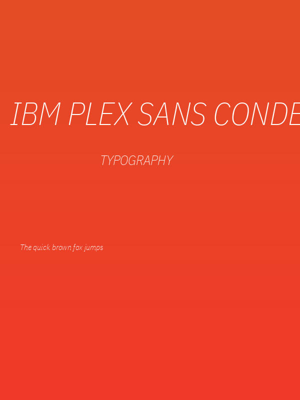 IBM Plex Sans Condensed ExtraLight Italic Poster