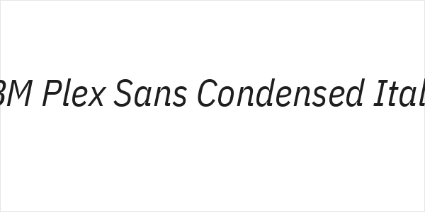 IBM Plex Sans Condensed Italic Logo
