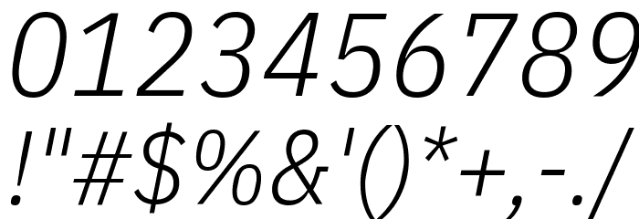 IBM Plex Sans Condensed Light Italic Font OTHER CHARS