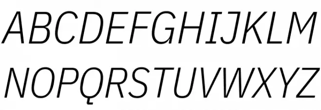 IBM Plex Sans Condensed Light Italic 字体 大写