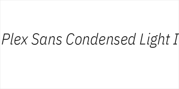 IBM Plex Sans Condensed Light Italic Logo