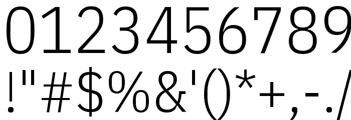 IBM Plex Sans Condensed Light Font OTHER CHARS
