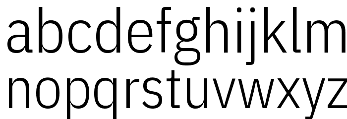 IBM Plex Sans Condensed Light Font LOWERCASE