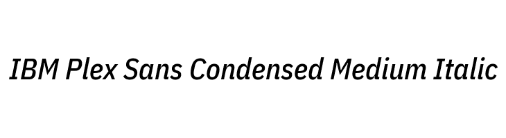 IBM Plex Sans Condensed Medium Italic Font
