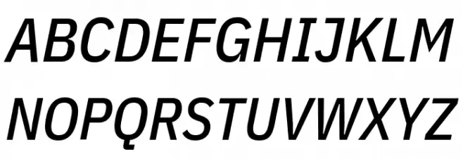 IBM Plex Sans Condensed Medium Italic Шрифта ВЕРХНИЙ