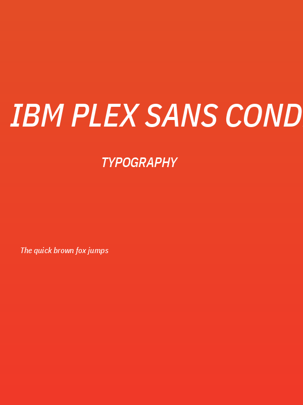 IBM Plex Sans Condensed Medium Italic Poster