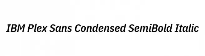 IBM Plex Sans Condensed SemiBold Italic  Frei Schriftart Herunterladen