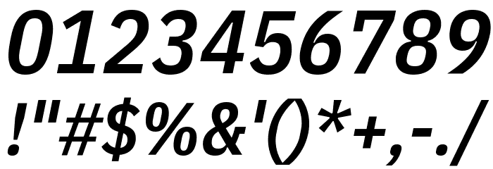 IBM Plex Sans Condensed SemiBold Italic Font OTHER CHARS