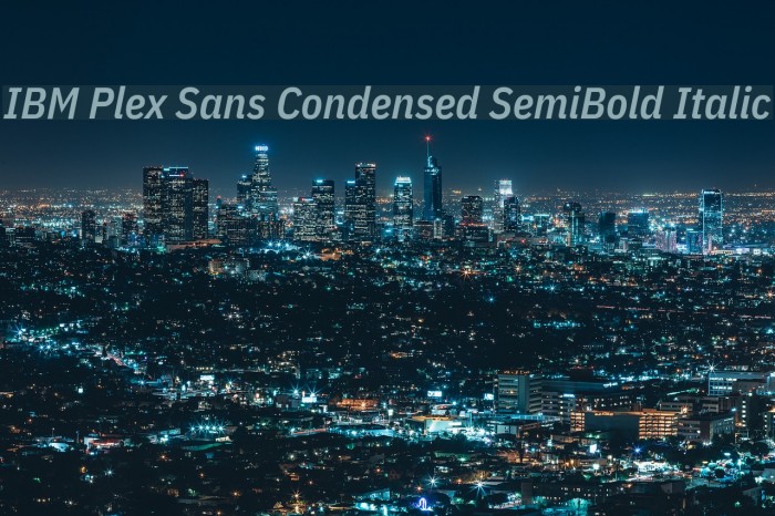 IBM Plex Sans Condensed SemiBold Italic Font examples