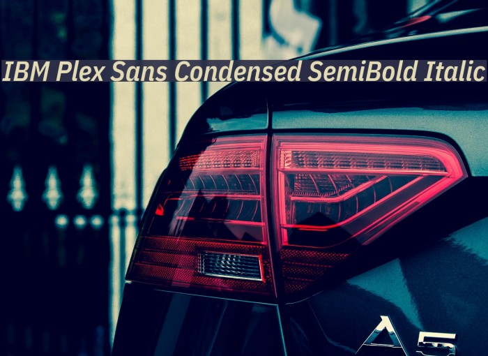 IBM Plex Sans Condensed SemiBold Italic Font examples