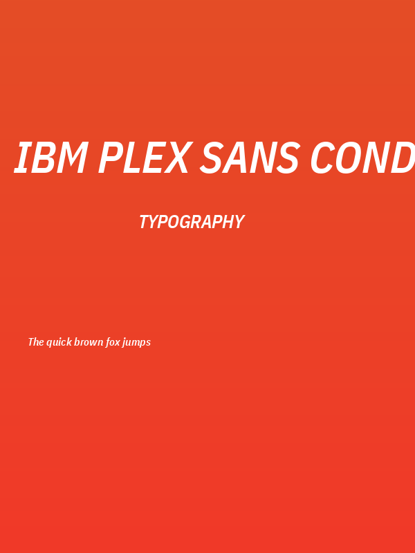 IBM Plex Sans Condensed SemiBold Italic Poster