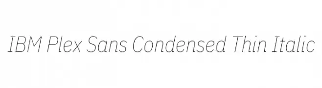 IBM Plex Sans Condensed Thin Italic  font caratteri gratis