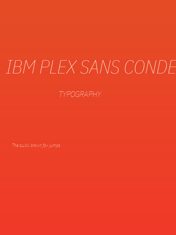 IBM Plex Sans Condensed Thin Italic Poster