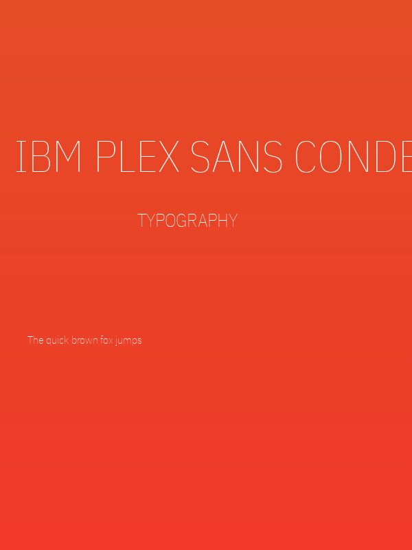 IBM Plex Sans Condensed Thin Poster