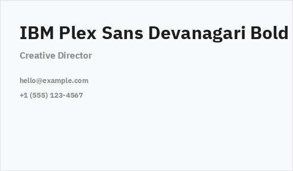 IBM Plex Sans Devanagari Bold Business Card