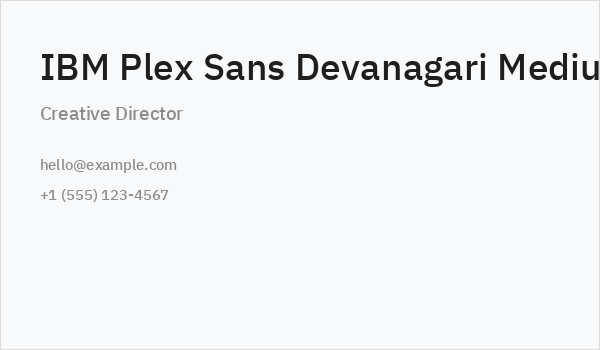 IBM Plex Sans Devanagari Medium Business Card