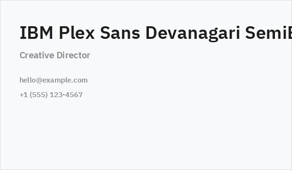 IBM Plex Sans Devanagari SemiBold Business Card