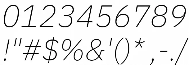 IBM Plex Sans ExtraLight Italic Font OTHER CHARS